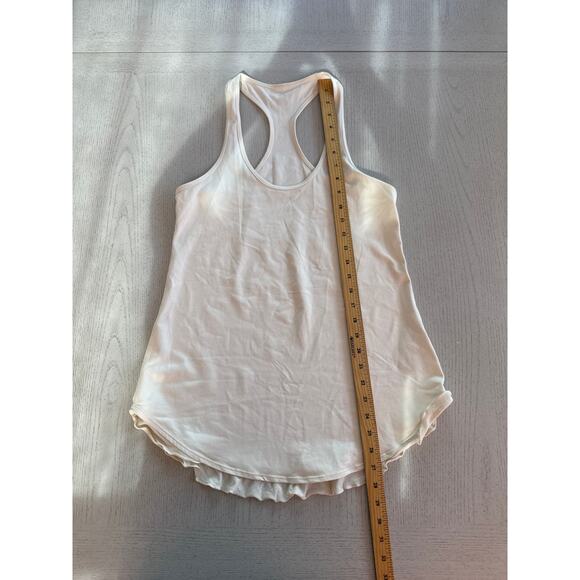 Lululemon Cool Racerback Ruffled Up Ivory Angel Wing Ruffel Size 8 - Picture 2 of 5